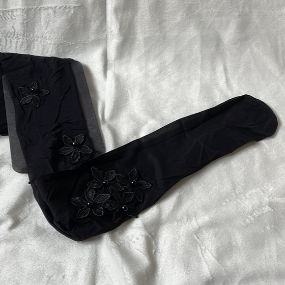 NEW! Sexy Embroidered Lace Appliqué Beaded Tights Stockings - Picture 4 of 10